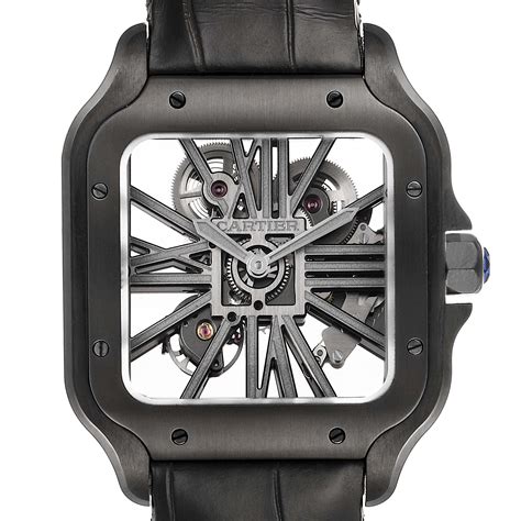 cartier skeleton black|cartier santos skeleton.